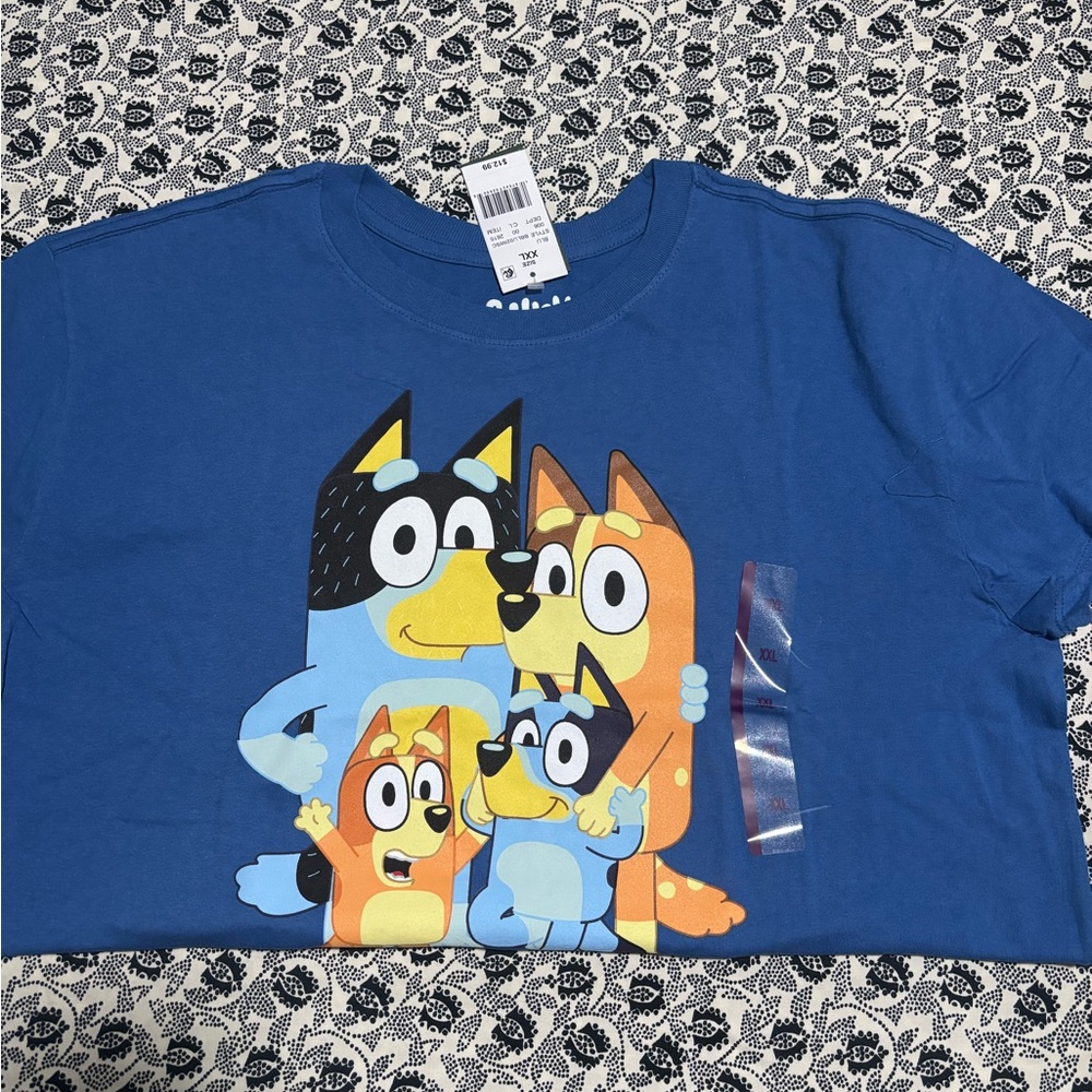 Blue Cartoon Character Kids T-Shirt